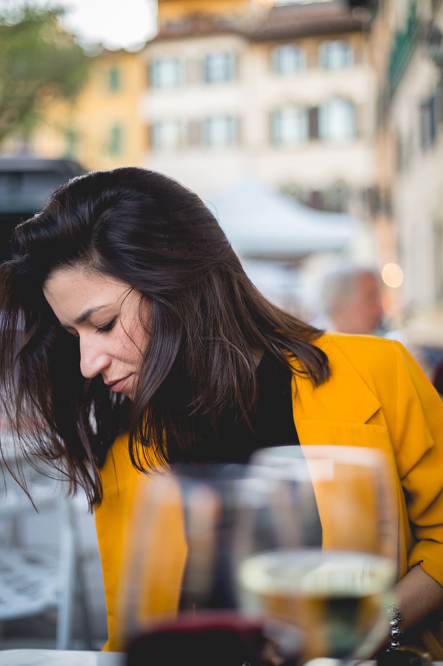 woman facing down, one person, real people, young women, architecture HD wallpaper