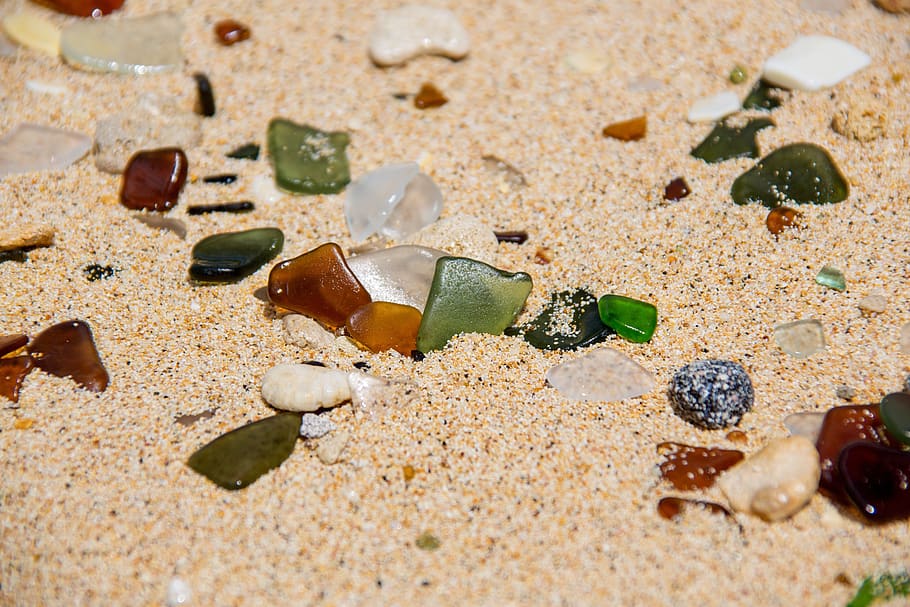 beach, sand, glass, sea, colors, refined, nature, vacation.