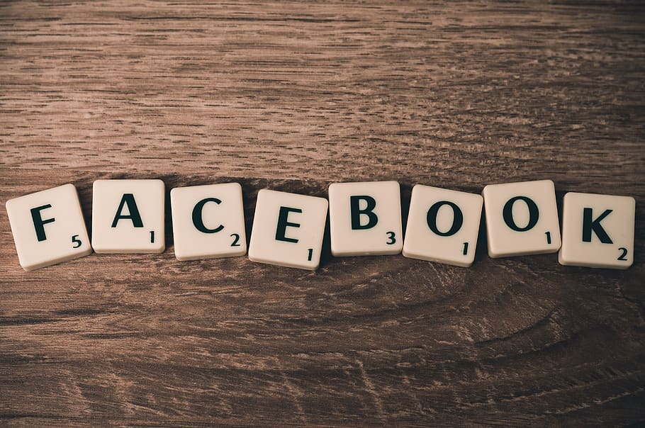 Facebook Scrabble Tiles on Brown Surface, internet, online, social media HD wallpaper