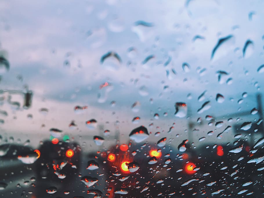 rain, bokeh, window, traffic, drop, water, wet, glass - material HD wallpaper