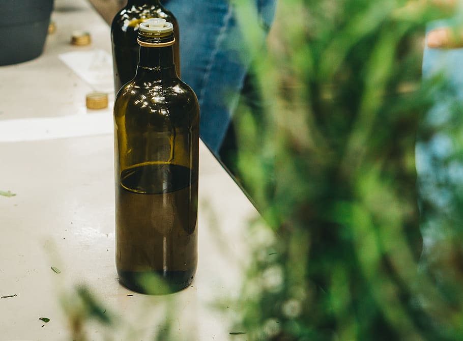 bottle, beer, alcohol, drink, beverage, beer bottle, wine, rosemary HD wallpaper