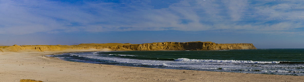 cliff, desert, panorama, pacific, wallpaper, surf, beach, bay HD wallpaper