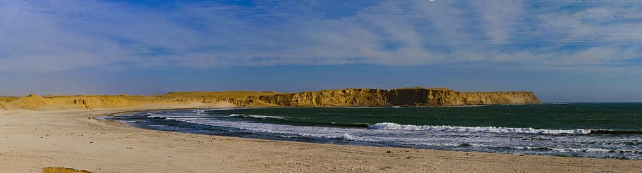 cliff, desert, panorama, pacific, wallpaper, surf, beach, bay HD wallpaper