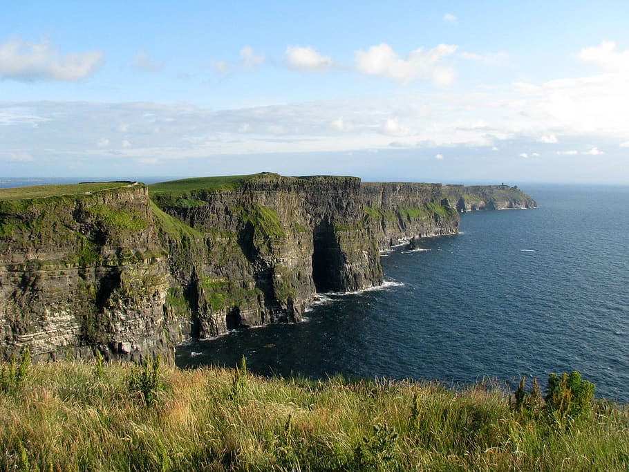 ireland, cliffs, moher, coast, landscape, beauty in nature HD wallpaper