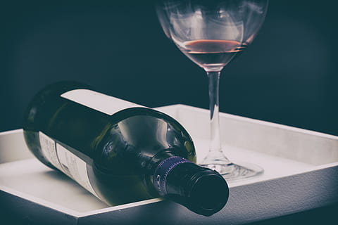bottle, empty, depleted, consumes, glass, alcohol, wine, drink HD wallpaper