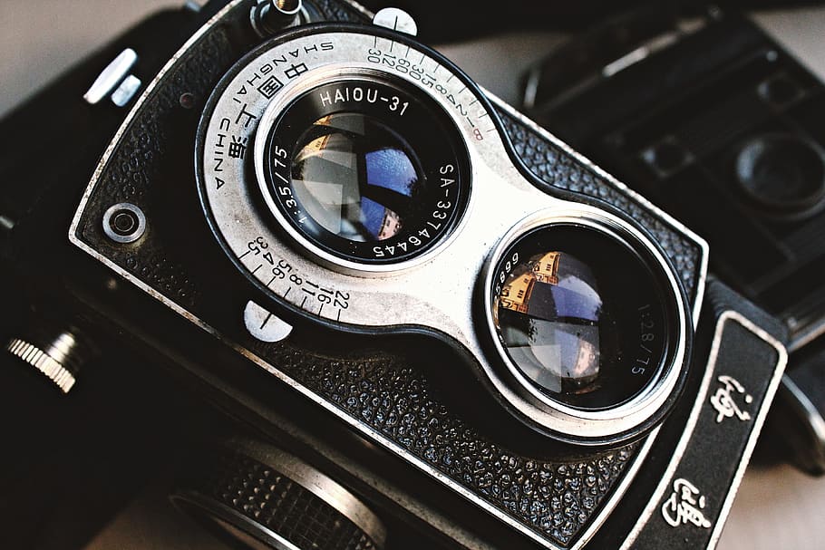 Camera Vintage, technology, close-up, photography themes, lens - optical instrument HD wallpaper