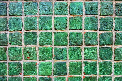 wall, tiled wall, tiles, ceramic, green tiles, square tiles HD wallpaper