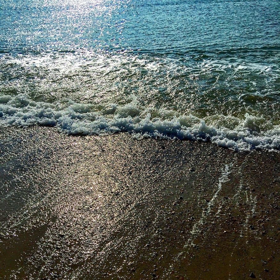 sea, water, wave, waves, ocean, beach, land, aquatic sport HD wallpaper