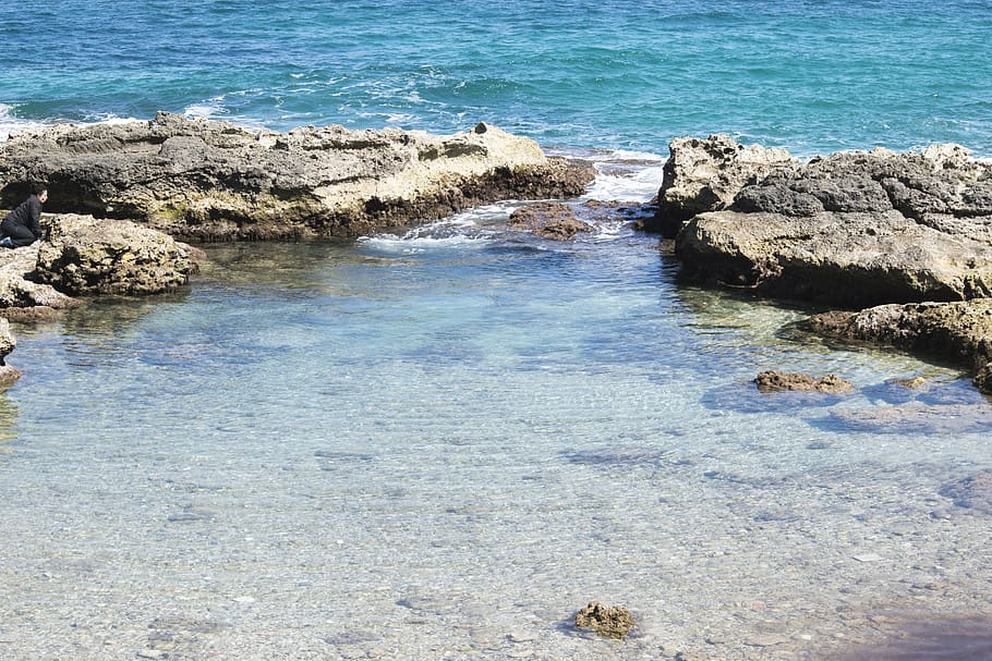 sea, puglia, salento, rock, rocks, water, nature, holidays, HD wallpaper
