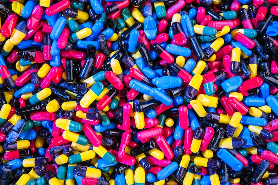 assorted-color pills, capsule, medication, los angeles, hubble studio, HD wallpaper