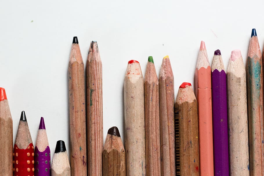 Assorted Color Pencils, art materials, childhood, colored pencils HD wallpaper