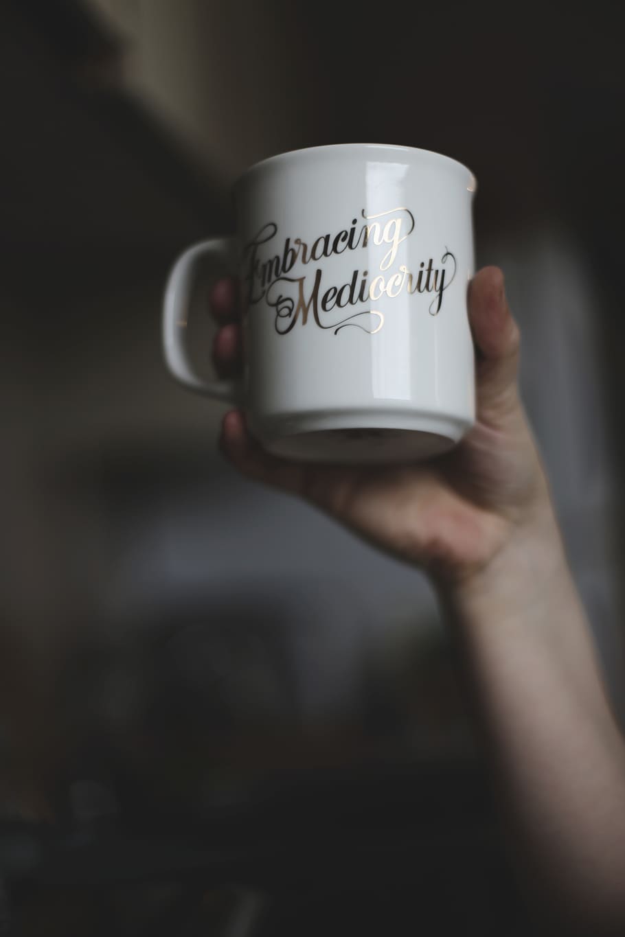 white ceramic mug, human hand, holding, one person, cup, human body part HD wallpaper