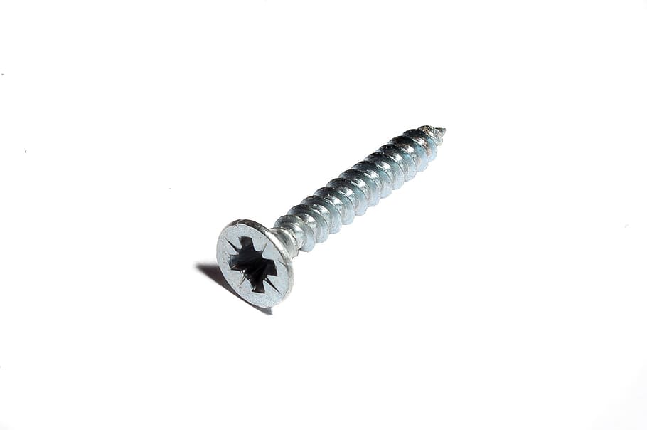 Stainless Steel Screw, iron, macro, metal, thread, copy space HD wallpaper