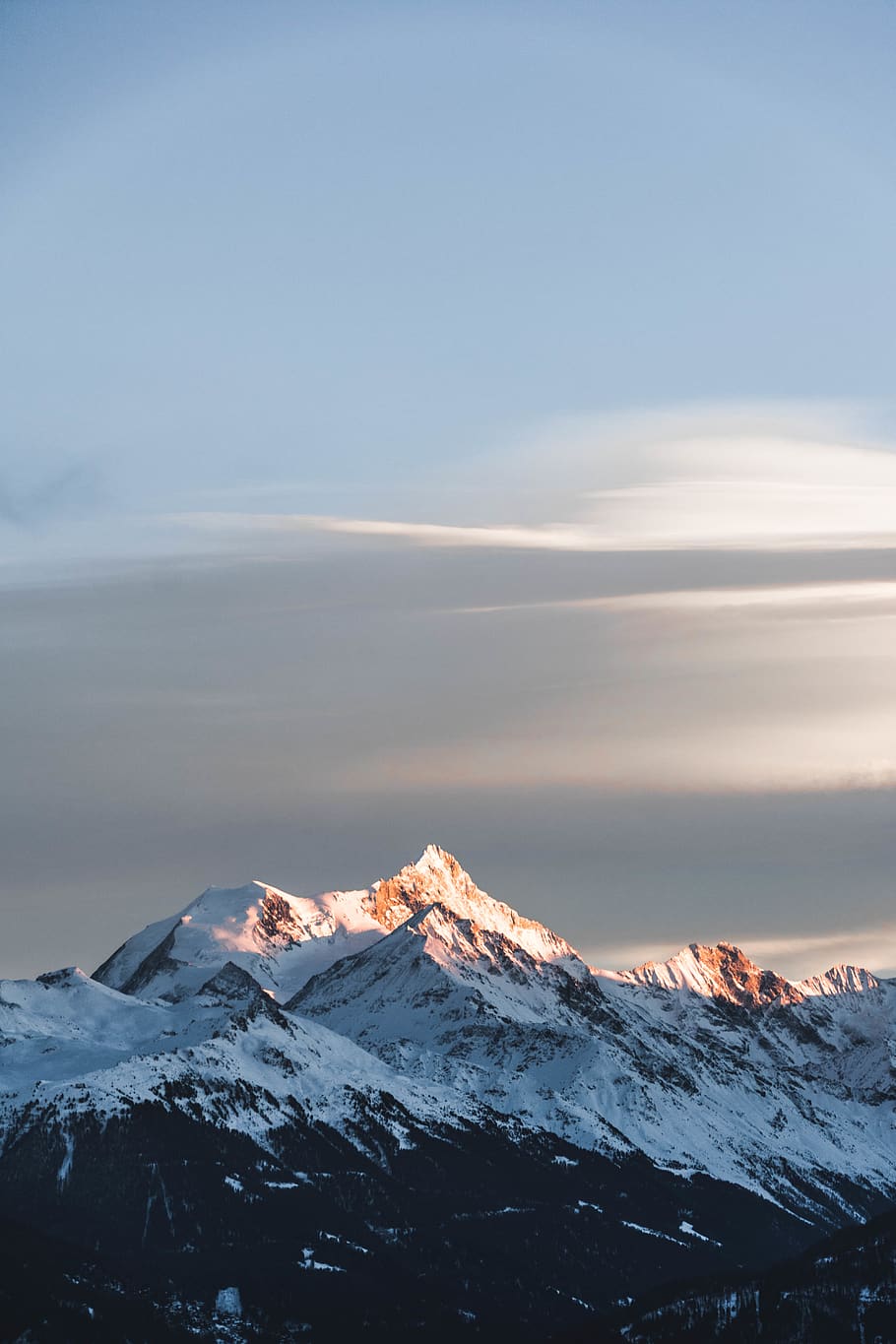 mountain covered with snow, cold temperature, winter, beauty in nature HD wallpaper