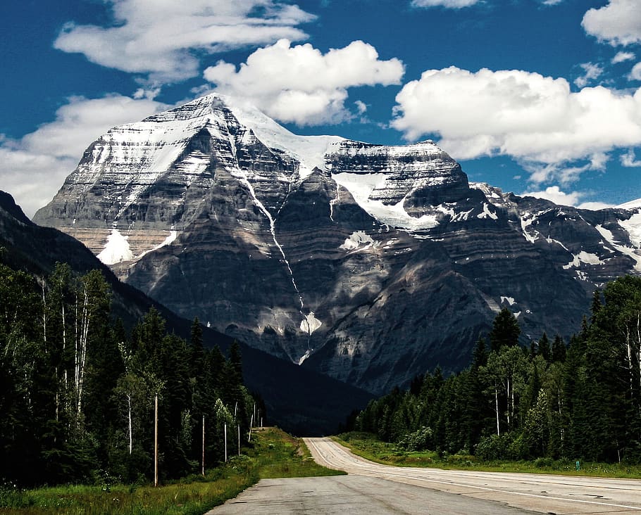 Road Towards Mountain, clouds, daylight, landscape, mountain peak HD wallpaper