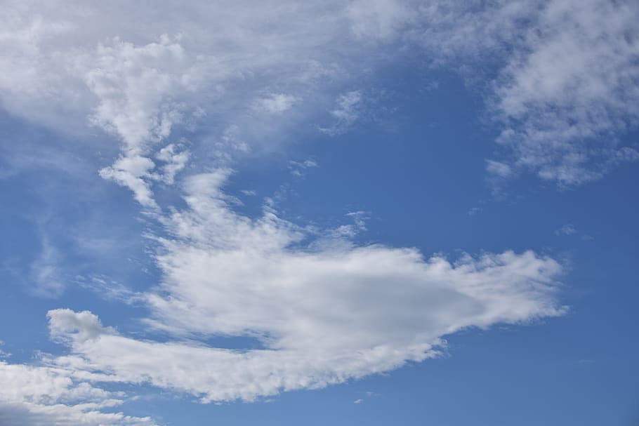 clouds, sky, landscape, cloud - sky, blue, low angle view, beauty in nature HD wallpaper