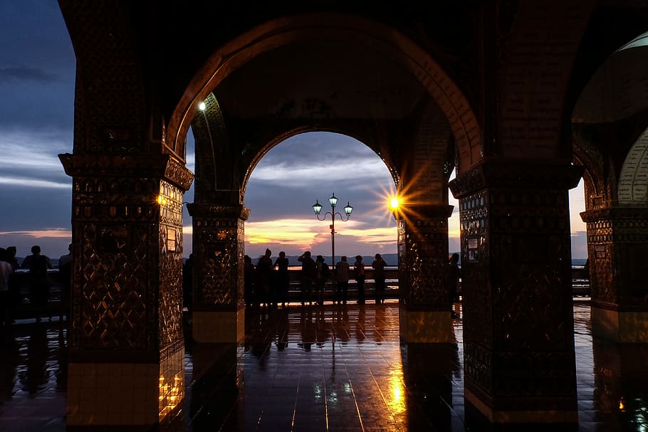 mandalay, myanmar (burma), southeastasia, architecture, sunset, HD wallpaper
