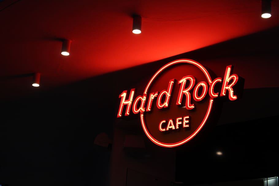 berlin, germany, hard rock cafe, hardrock, neon, red, text, HD wallpaper