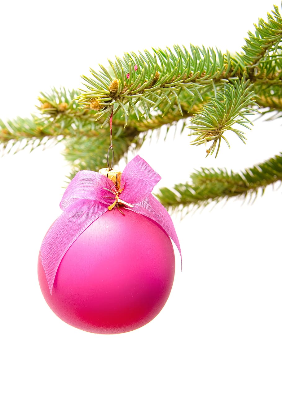 ball, xmas, tree, branch, fir, pine, sphere, new, christmas HD wallpaper