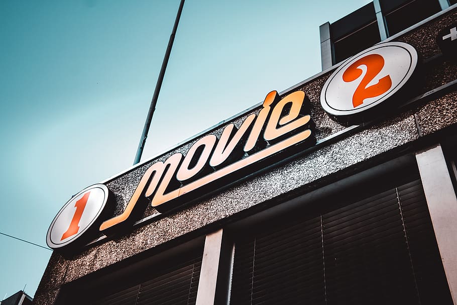 1 Movie 2 Signage Under White Clouds, architectural, architecture HD wallpaper