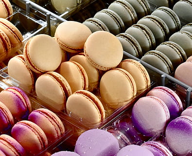 macaroons lot, food, egg, confectionery, sweets, candy, cosmetics HD wallpaper