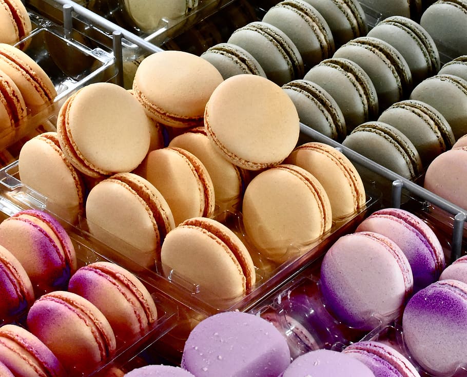 macaroons lot, food, egg, confectionery, sweets, candy, cosmetics HD wallpaper