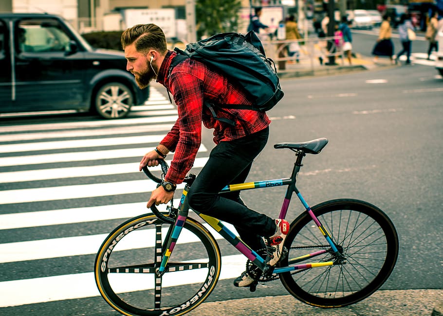 japan, tokyo, hip, beard, wanderlust, travel, bicycle, speed, HD wallpaper