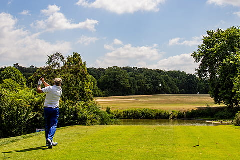 golf, tee, golfers, golf course, tree, plant, one person, leisure activity HD wallpaper