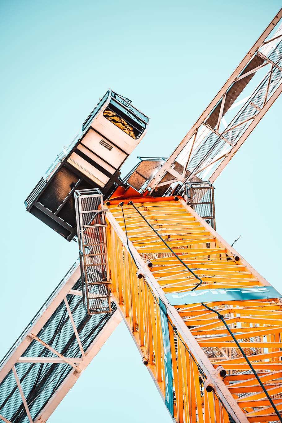 Low Angle Photography of Tower Crane, construction, construction machinery HD wallpaper