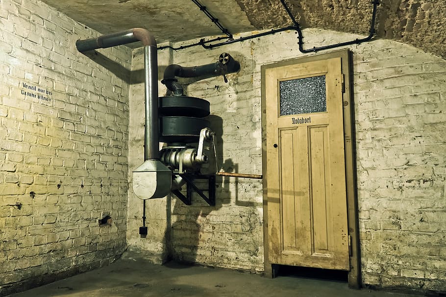Black and Gray Metal Machine Inside a Room, abandoned, air-raid shelter