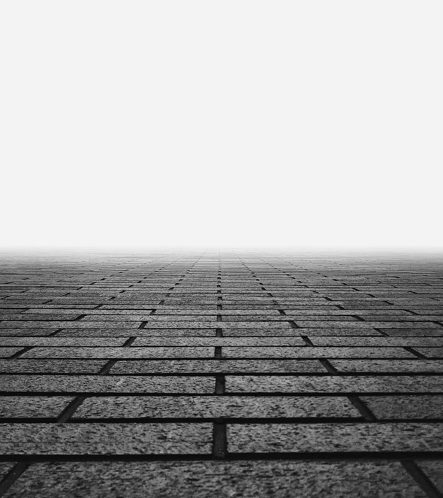 brick, wall, perspective, black and white, masonry, architecture HD wallpaper
