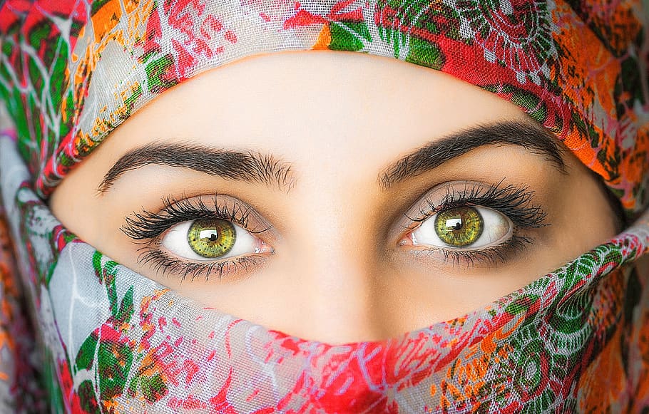 woman, headscarf, exotic, beautiful, traditional, fashion, style, HD wallpaper