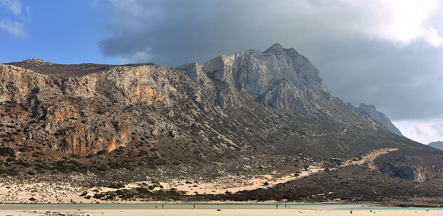balos, beach, grcja, crete, holidays, mountain, the coast, water HD wallpaper