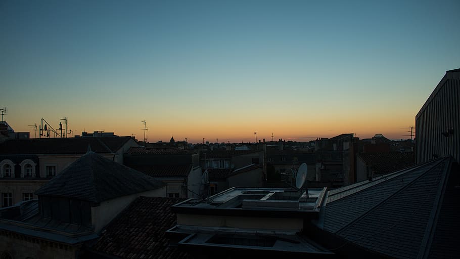 roof, sunset, architecture, sky, built structure, building exterior HD wallpaper