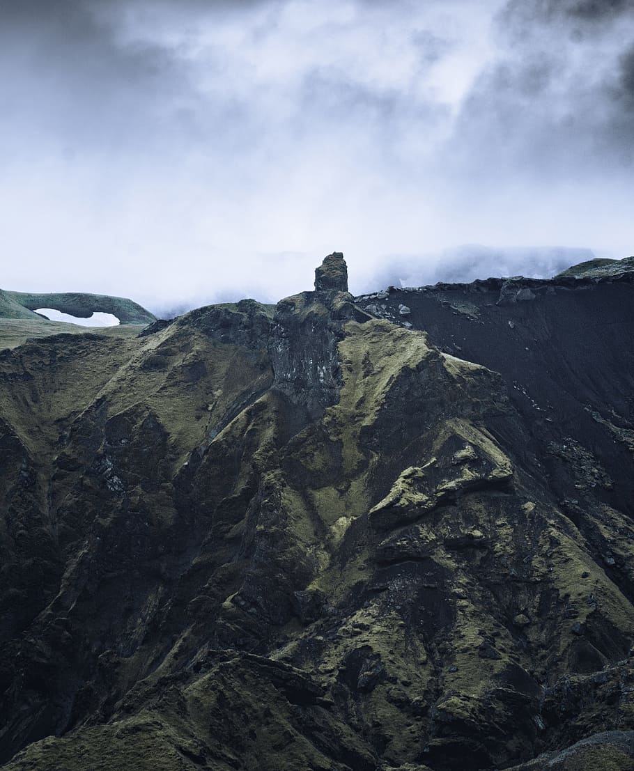 A Moment of Clarity, cloud, mist, mountain, rock, landscape, storm HD wallpaper