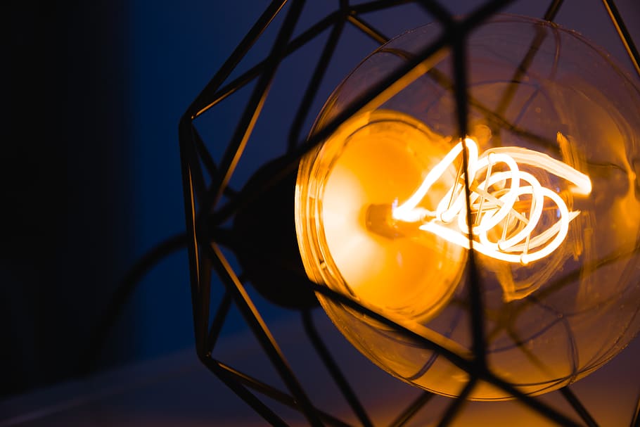 Long Exposure Photo of Pendant Lamp, close-up, colors, dark, design HD wallpaper