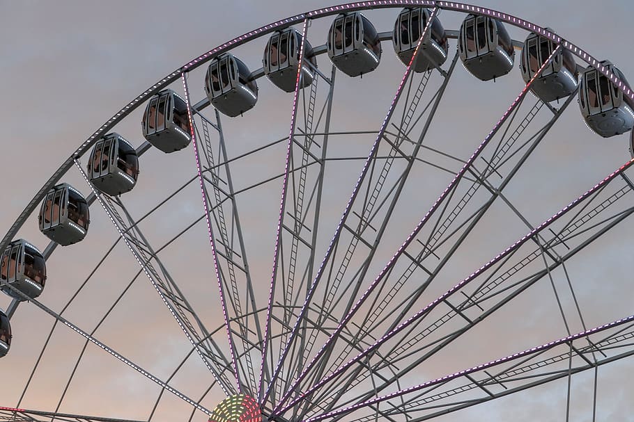 ferris, wheel, fair, attraction, amusement, amusement park ride HD wallpaper