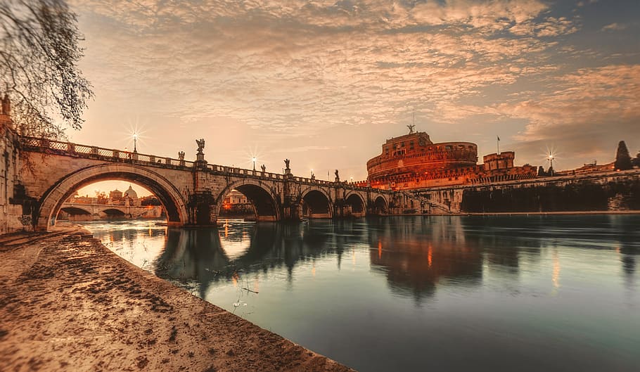 river under bridge, water, architecture, built structure, sky HD wallpaper