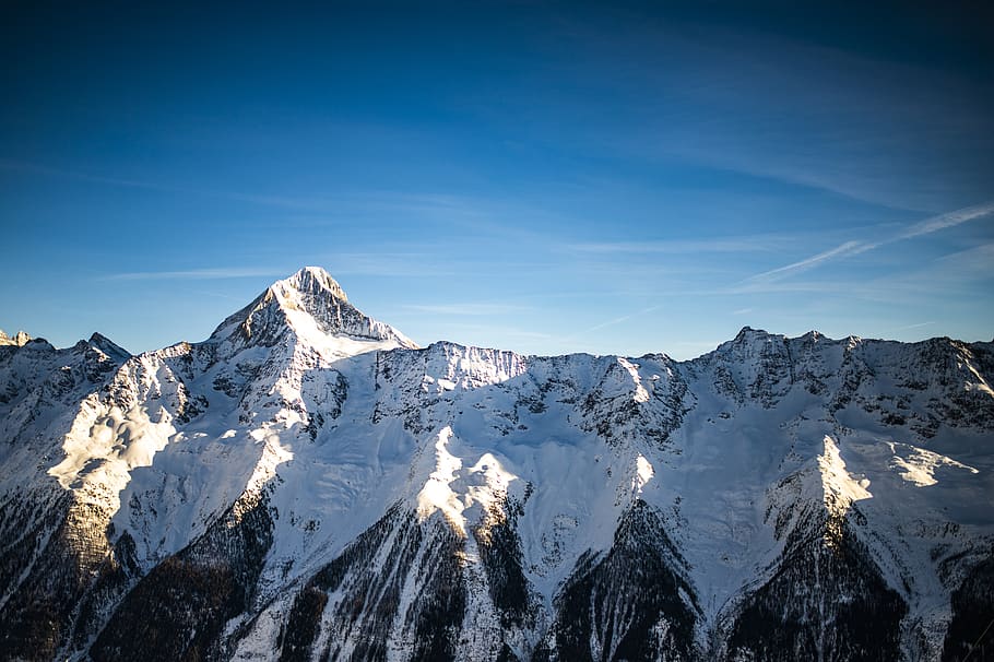 white snowcape mountain, winter, cold temperature, scenics - nature HD wallpaper