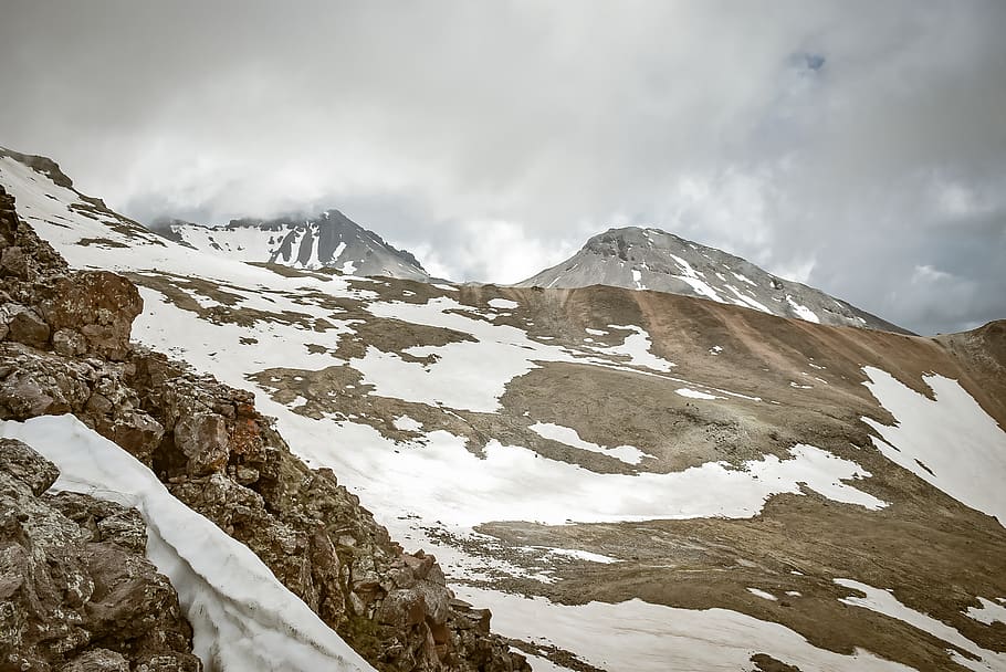 outdoors, mountain, nature, mountain range, ice, slope, peak HD wallpaper