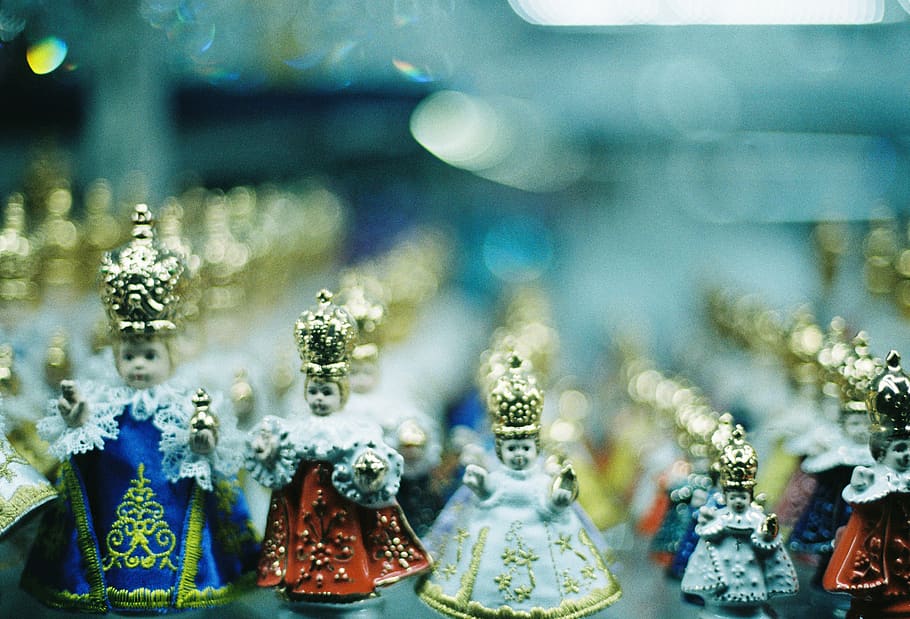 assorted religious figurines, accessory, accessories, bead, prague