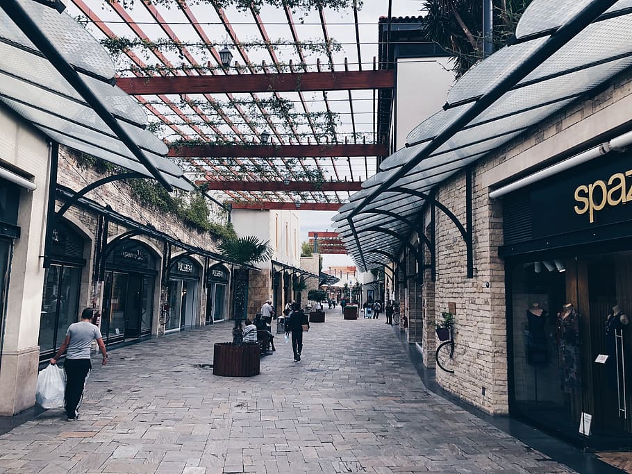 Group of People Walking on Alley, architecture, buildings, commerce HD wallpaper