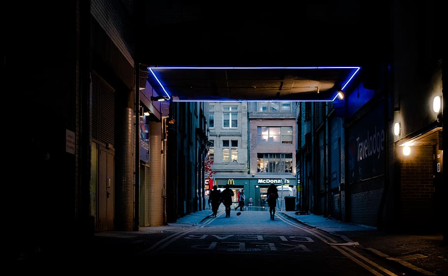 people standing in dim lighted building, person, pedestrian, human HD wallpaper