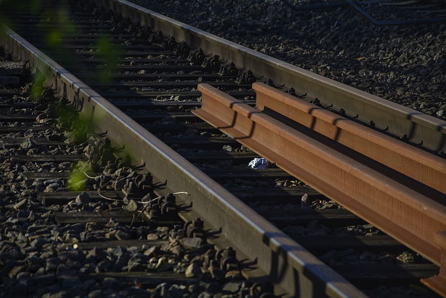 rails, train, railway, transport, railroad tracks, steel, gleise HD wallpaper