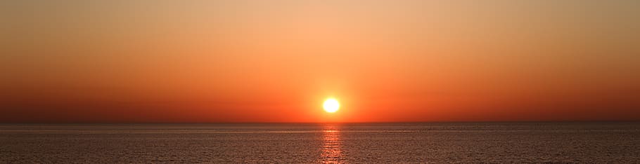 sky, sea, water, sunset, scenics - nature, tranquility, horizon over water HD wallpaper
