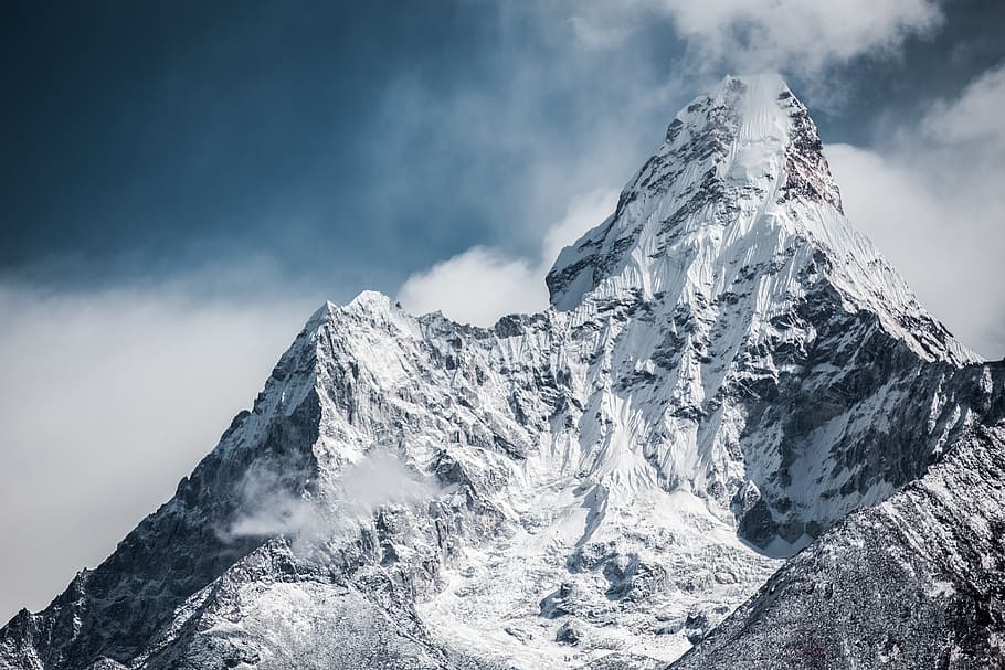 mountain cover with snow, cold temperature, winter, sky, scenics - nature HD wallpaper