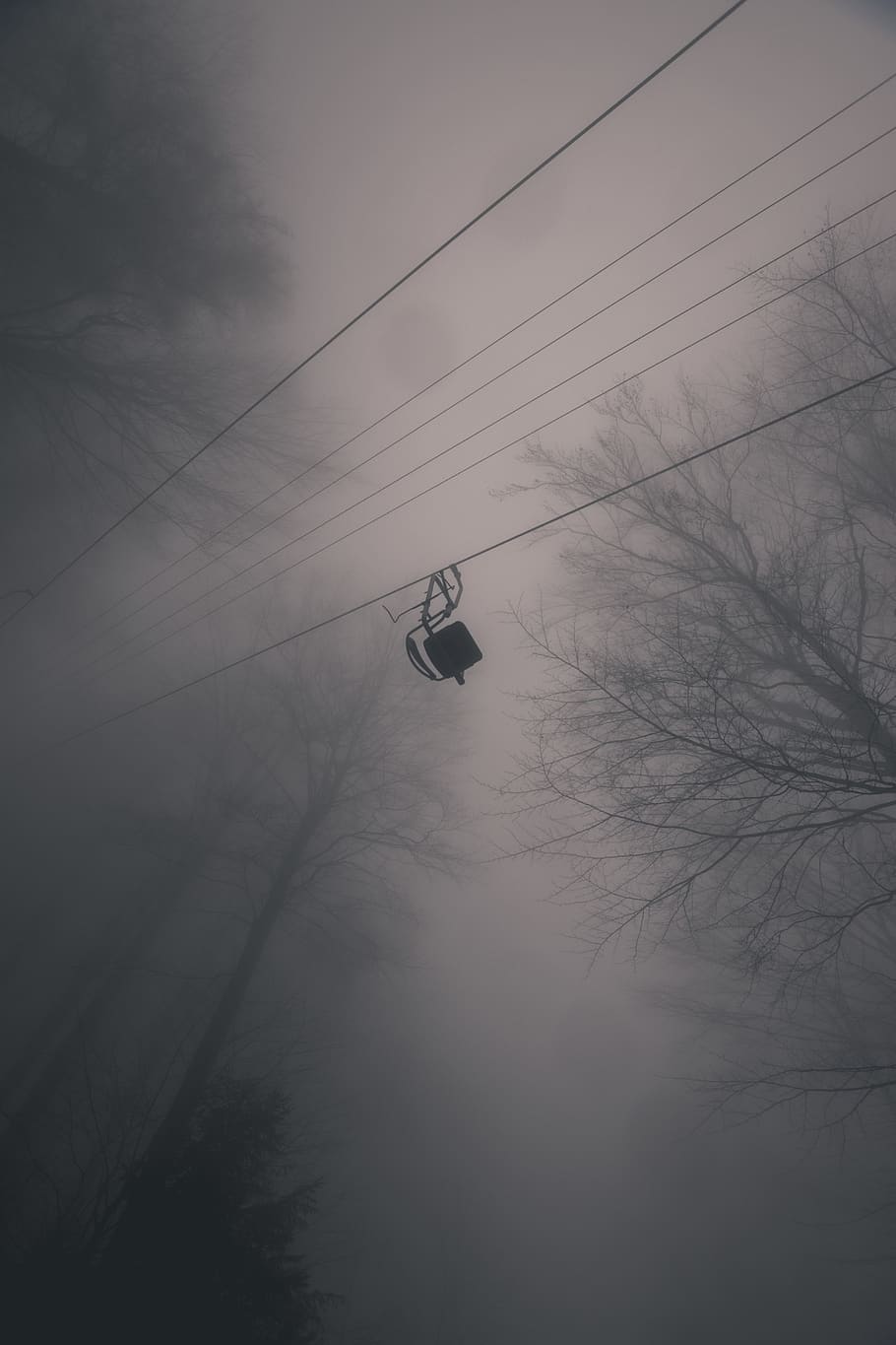 nature, mist, sky, clouds, cloudy, troley, ropeway, chairlift HD wallpaper