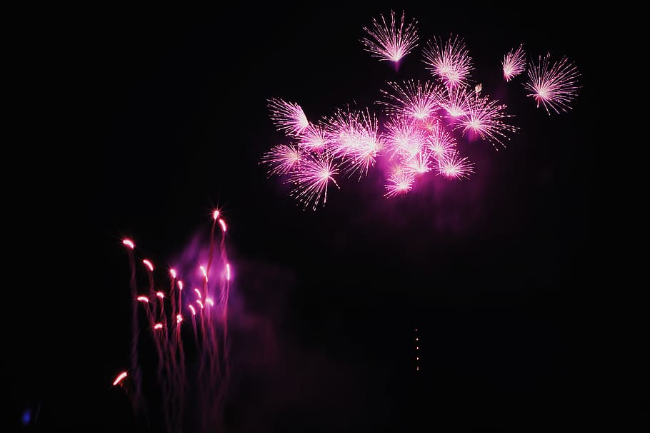 fireworks at night, nature, outdoors, tokyo, japan, flare, light HD wallpaper