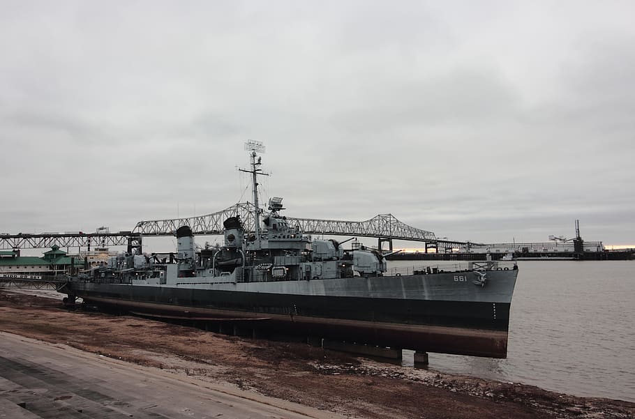 ship, boat, vessel, us, louisiana, mississippi, bridge, war HD wallpaper