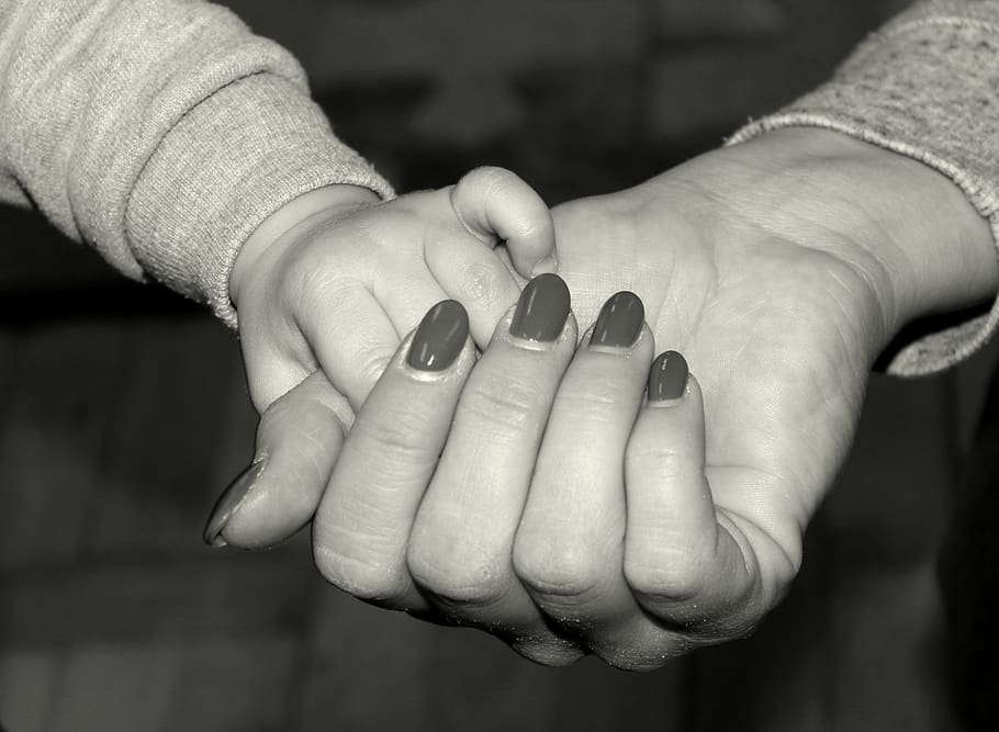 hands, child, mother, motherhood, gesture, support, contact HD wallpaper